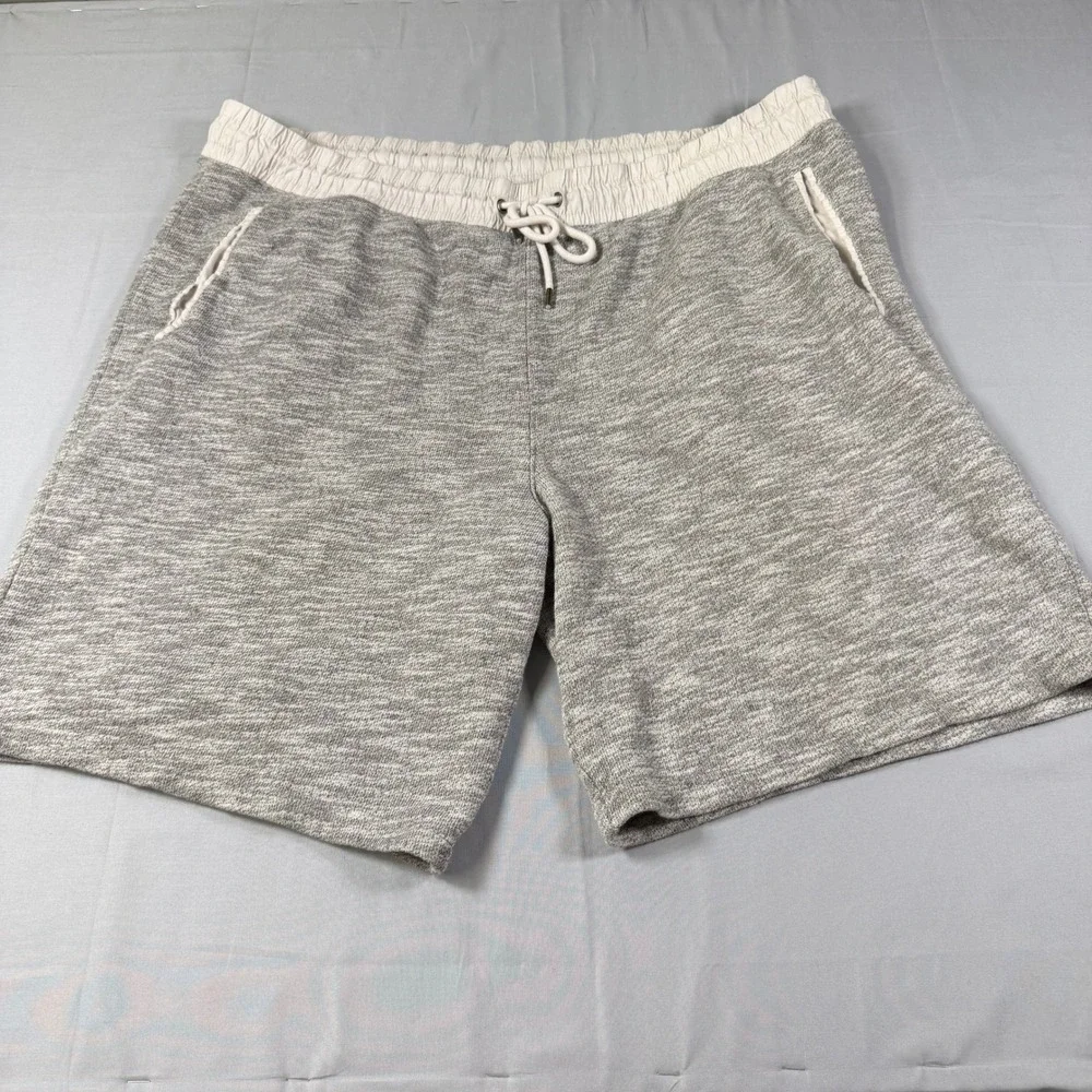 Mossimo Supply Co Mens Grey Marl Knit Shorts XL Drawstring Pockets Relaxed Fit